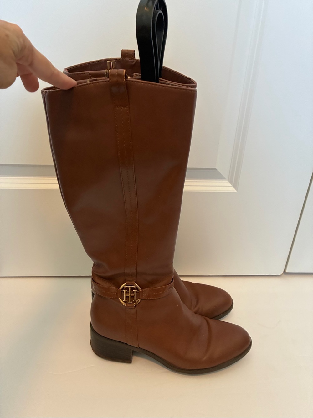 Tommy Hilfiger Brown Knee-High Riding Boots